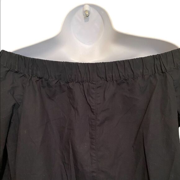 Free People Show Me Some Shoulder Black Top Witchy Romantic Goth Size Small - Picture 7 of 10
